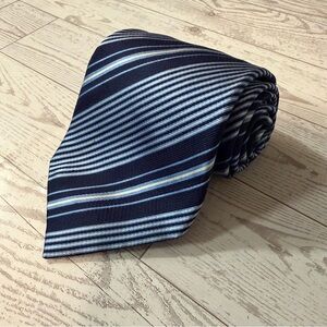 Hugo Boss, BOSS, Navy Blue, Repp Striped Design, 100% Silk, Neck Tie, Blue Tie